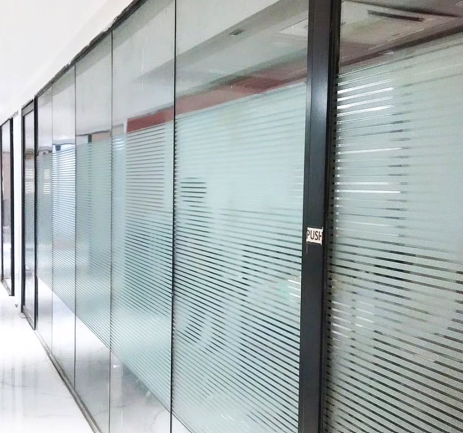 Glass office partition