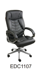 Eleganc Director Chair, black leatherette upholstery with cushioned seating for executive comfort