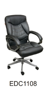 Black Eleganc Director Chair with plush cushioning and premium leatherette upholstery