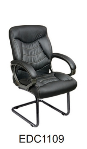 Eleganc Director Chair in black, offering cushioned seating and a sleek leatherette finish