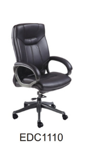 Black Eleganc Director Chair, cushioned with durable leatherette upholstery for ergonomic support