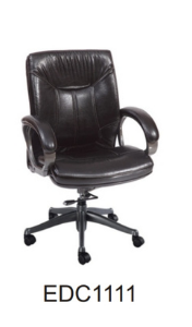 Eleganc Director Chair in black, designed with cushioned comfort and stylish leatherette fabric