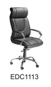 Eleganc Director Chair in black, cushioned with a high-quality leatherette exterior for executive seating