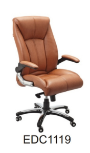 Eleganc Director Chair in black, designed with cushioned seating and a sleek leatherette tapestry