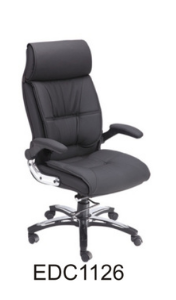 Eleganc Director Chair in black, offering plush cushioning and a durable leatherette tapestry