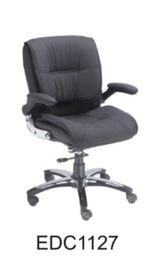 Eleganc Director Chair, black leatherette with cushioned comfort and executive design