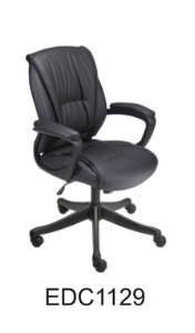 Eleganc Director Chair in black, designed with cushioned comfort and a sleek leatherette finish
