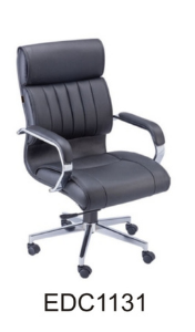 Eleganc Director Chair, black leatherette upholstery with ergonomic cushioned seating