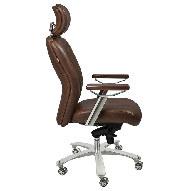 Eleganc Utopian Series Chair, brown leatherette with ergonomic cushioning for enhanced comfort