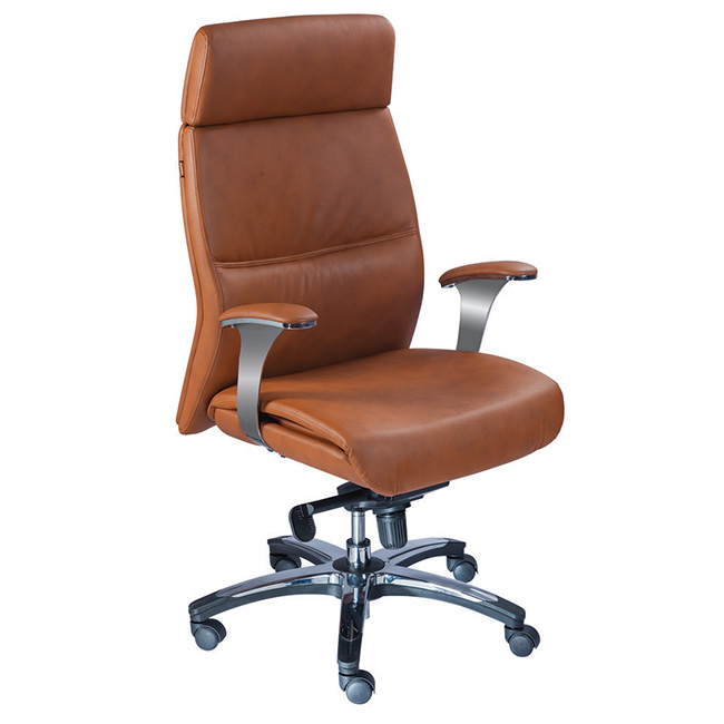 Eleganc Utopian Series Chair in a rich brown tone with comfortable cushioning and leatherette tapestry
