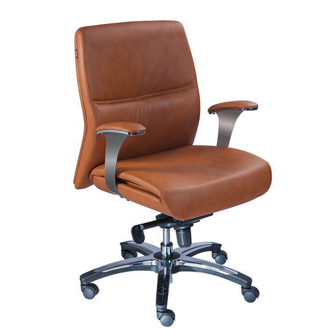 Brown Eleganc Utopian Series Chair with high back support and cushioned leatherette design