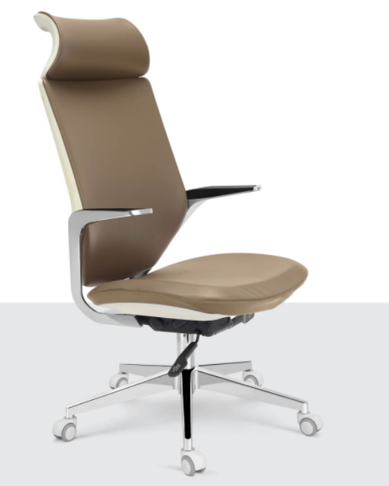 Eleganc Utopian Series Chair in grey, designed with cushioned comfort and elegant leatherette tapestry