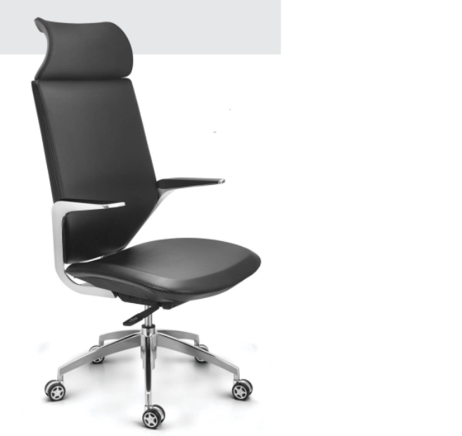 Eleganc Utopian Series Chair with a blackish shade, cushioned and upholstered in leatherette for executive comfort
