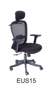 Eleganc Director Chair with a blackish shade, cushioned and upholstered in leatherette for executive comfort